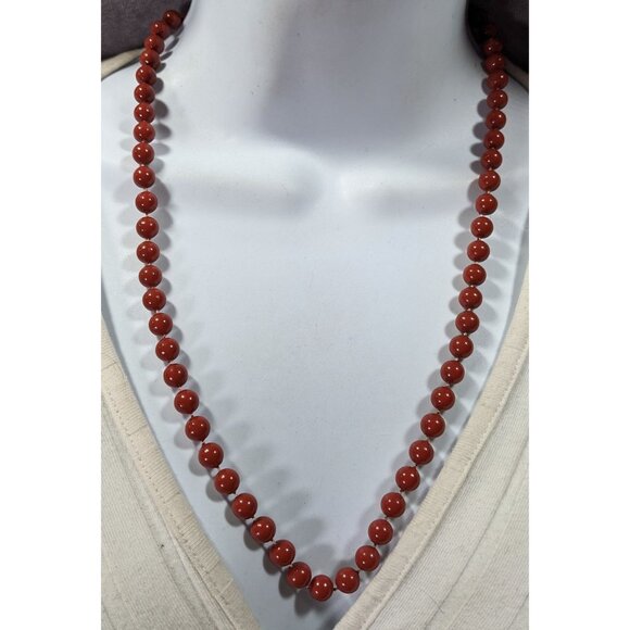 Casual Classic Brown Plastic Beaded Necklace - Picture 4 of 6